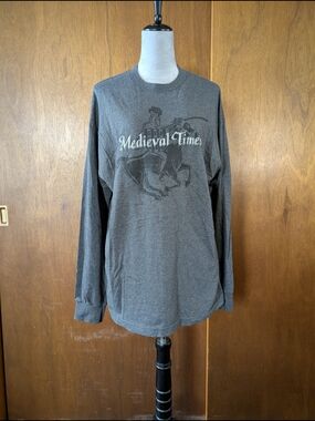 Long-Sleeve Medieval Times Graphic Tee - Charcoal